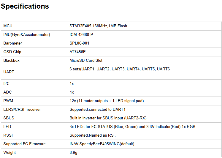 F405 Wing Flight Control F405 Wing Flight Control figure 05
